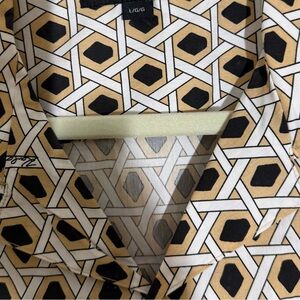 Karl Lagerfeld Geometric Pattern Shirt in Black, White, and Tan